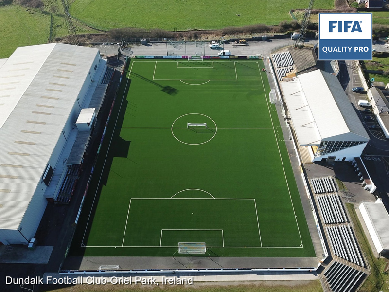 Dundalk Football Club – Oriel Park, Ирландия, 600-е футбольное поле с покрытием CCGrass, сертифицированное FIFA